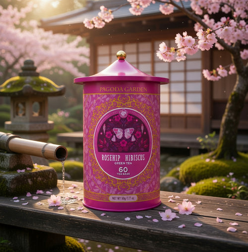 Pagoda Garden Rosehip Hibiscus Green Tea – 2 Packs