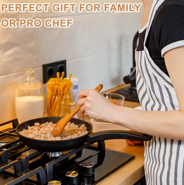 Teak Wood 9-Piece Kitchen Utensil Set with Spoon Rest